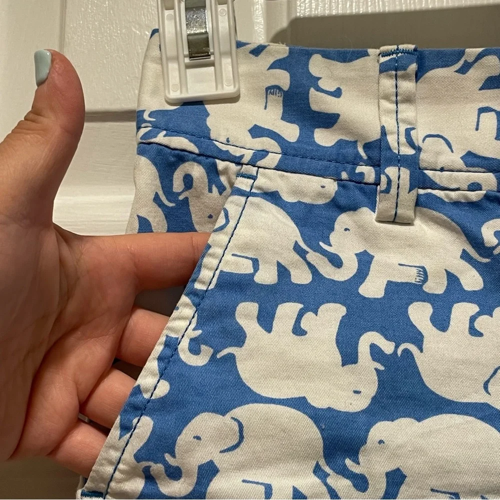 Lilly Pulitzer Callahan Tusk In Sun Elephant printed Shorts blue white 00